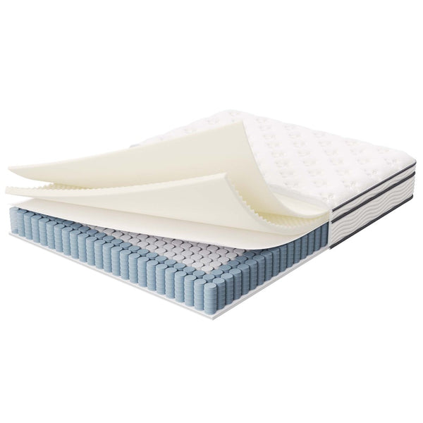 Modway Furniture Jenna 10" Queen Hybrid Mattress with Pocket Coils & Foam - Cool, Supportive Sleep for All Types MOD-5770-WHI
