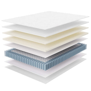 Modway Furniture Jenna 10" Queen Hybrid Mattress with Pocket Coils & Foam - Cool, Supportive Sleep for All Types MOD-5770-WHI