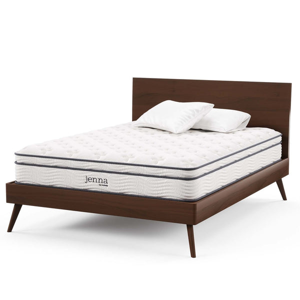 Modway Furniture Jenna 10" Queen Hybrid Mattress with Pocket Coils & Foam - Cool, Supportive Sleep for All Types MOD-5770-WHI