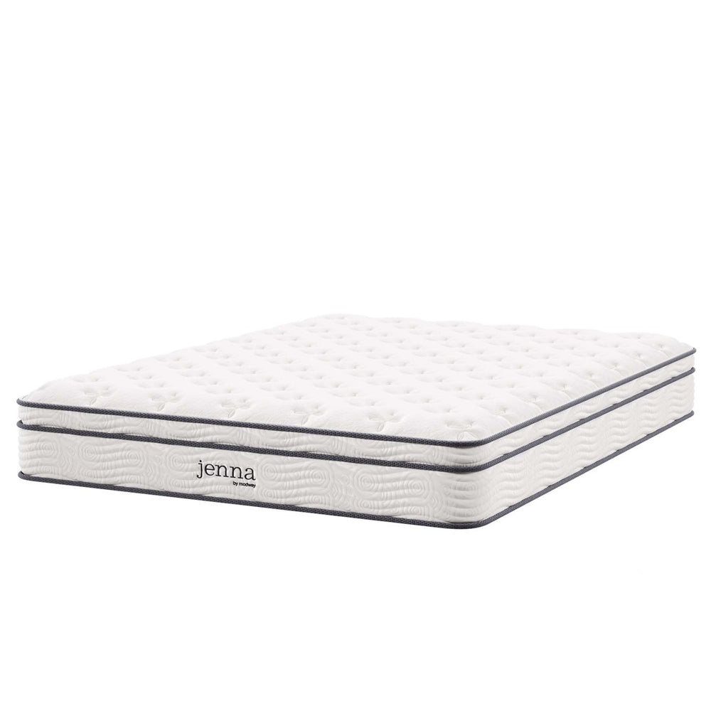Modway Furniture Jenna 10" Hybrid King Mattress - Breathable Foam & Innerspring, Motion Isolation, Cool Comfort Design MOD-5771-WHI