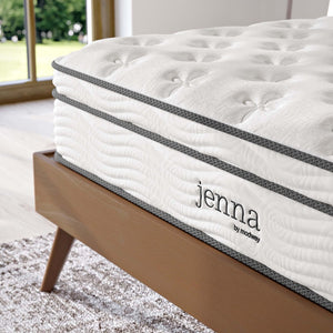 Modway Furniture Jenna 10" Hybrid King Mattress - Breathable Foam & Innerspring, Motion Isolation, Cool Comfort Design MOD-5771-WHI