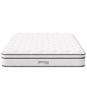 Modway Furniture Jenna 10" Hybrid King Mattress - Breathable Foam & Innerspring, Motion Isolation, Cool Comfort Design MOD-5771-WHI