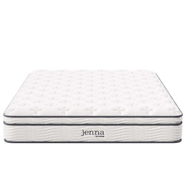 Modway Furniture Jenna 10" Hybrid King Mattress - Breathable Foam & Innerspring, Motion Isolation, Cool Comfort Design MOD-5771-WHI