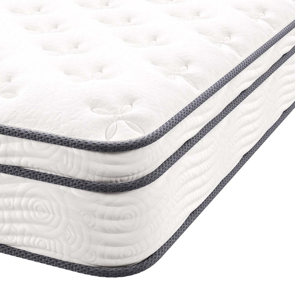 Modway Furniture Jenna 10" Hybrid King Mattress - Breathable Foam & Innerspring, Motion Isolation, Cool Comfort Design MOD-5771-WHI