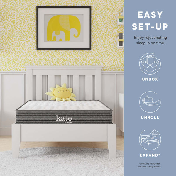 Modway Furniture Kate 6" Twin Mattress - Lightweight Comfort with Bonnell Springs for Kids, Guests & Small Spaces MOD-5772-WHI