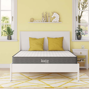 Modway Furniture Kate 6" Full Mattress by Modway - Enhanced Comfort, Spring Support, and Easy Setup for Restful Sleep MOD-5773-WHI