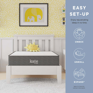 Modway Furniture Kate 8" Twin Mattress by Modway - Premium Support & Comfort for Kids, Guests, or Compact Spaces MOD-5776-WHI