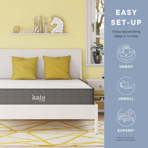 Modway Furniture Kate 8" Full Mattress by Modway - Pressure-Relieving Comfort, Durable Support & Easy Setup Included! MOD-5777-WHI