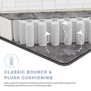 Modway Furniture Kate 8" Full Mattress by Modway - Pressure-Relieving Comfort, Durable Support & Easy Setup Included! MOD-5777-WHI