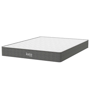 Modway Furniture Kate 8" Queen Mattress - Premium Spring Support & Soft Cushioning for Restful Sleep & Pressure Relief MOD-5778-WHI