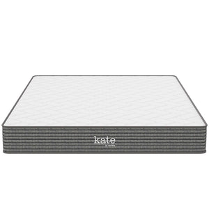 Modway Furniture Kate 8" Queen Mattress - Premium Spring Support & Soft Cushioning for Restful Sleep & Pressure Relief MOD-5778-WHI