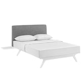 Modway Furniture Tracy 3 Piece Queen Bedroom Set White Gray 84 x 94.5 x 43