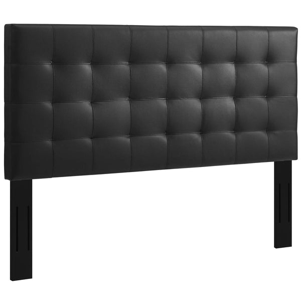 Modway Furniture Paisley Tufted Faux Leather Headboard for Full/Queen Beds - Elegant Design, Comfort & Stability MOD-5854-BLK