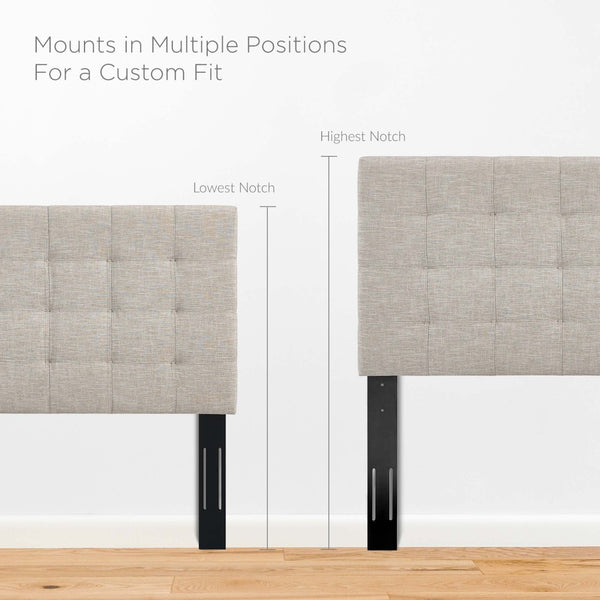 Modway Furniture Paisley Tufted Upholstered Headboard for King & California King Beds - Adjustable Height, Beige Linen MOD-5855-BEI