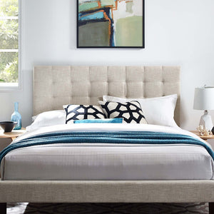 Modway Furniture Paisley Tufted Upholstered Headboard for King & California King Beds - Adjustable Height, Beige Linen MOD-5855-BEI