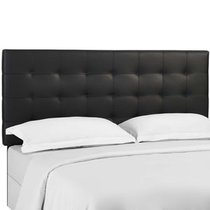 Modway Furniture Paisley Tufted Upholstered Faux Leather Headboard - Stylish King and California King Bed Accessory Black MOD-5857-BLK