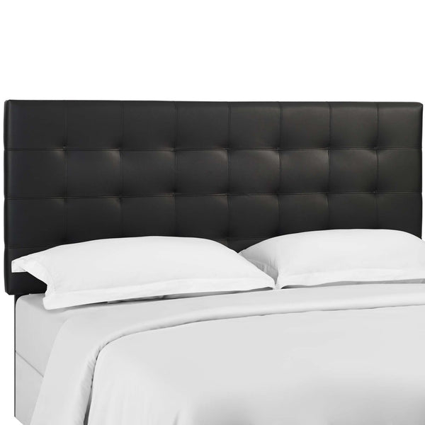 Modway Furniture Paisley Tufted Upholstered Faux Leather Headboard - Stylish King and California King Bed Accessory Black MOD-5857-BLK