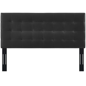 Modway Furniture Paisley Tufted Upholstered Faux Leather Headboard - Stylish King and California King Bed Accessory Black MOD-5857-BLK