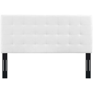 Modway Furniture Paisley Tufted Upholstered Faux Leather Headboard - Stylish King and California King Bed Accessory White MOD-5857-WHI