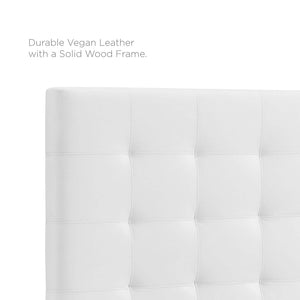 Modway Furniture Paisley Tufted Upholstered Faux Leather Headboard - Stylish King and California King Bed Accessory White MOD-5857-WHI