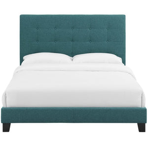 Modway Furniture Melanie Queen Platform Bed - Stylish Upholstered Design with Button Tufting and Durable Support System Teal MOD-5879-TEA
