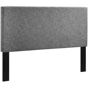 Modway Furniture Taylor Upholstered Linen Fabric Headboard for Full/Queen Beds - Stylish Comfort & Easy Assembly Light Gray MOD-5880-LGR