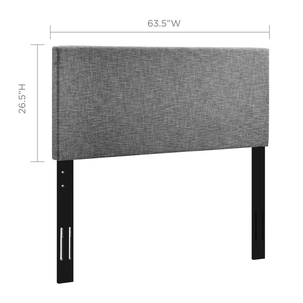 Modway Furniture Taylor Upholstered Linen Fabric Headboard for Full/Queen Beds - Stylish Comfort & Easy Assembly Light Gray MOD-5880-LGR