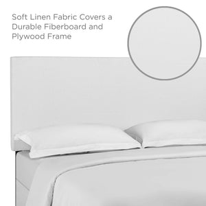 Modway Furniture Taylor Upholstered Linen Fabric Headboard for Full/Queen Beds - Stylish Comfort & Easy Assembly White MOD-5880-WHI