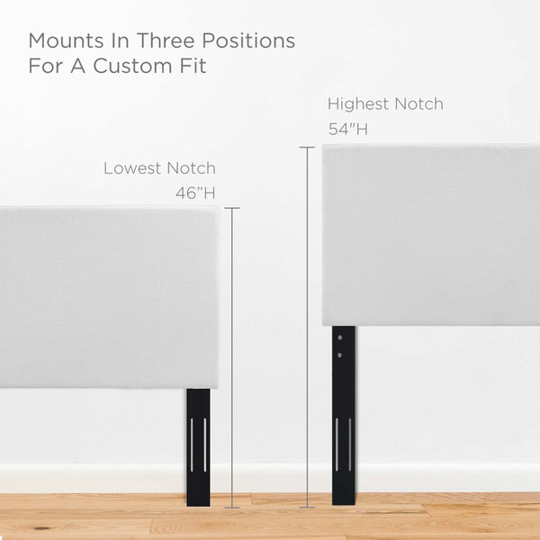 Modway Furniture Taylor Upholstered Linen Fabric Headboard for King & California King Beds - Stylish & Comfortable Design White MOD-5883-WHI