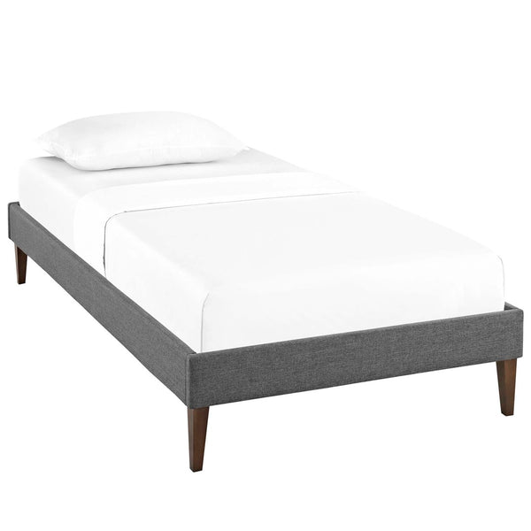 Modway Furniture Tessie Fabric Twin Bed Frame - Mid-Century Modern Design with Solid Wood Support & Stylish Legs MOD-5895-GRY