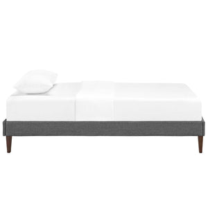 Modway Furniture Tessie Fabric Twin Bed Frame - Mid-Century Modern Design with Solid Wood Support & Stylish Legs MOD-5895-GRY