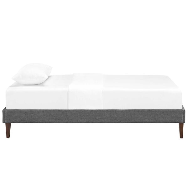 Modway Furniture Tessie Fabric Twin Bed Frame - Mid-Century Modern Design with Solid Wood Support & Stylish Legs MOD-5895-GRY