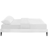 Modway Furniture Tessie Full Vinyl Bed Frame with Squared Tapered Legs White 80.5 x 57.5 x 13