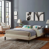 Modway Furniture Tessie Full Fabric Bed Frame with Squared Tapered Legs Beige 57.5 x 80.5 x 13