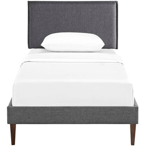 Modway Furniture Amaris Twin Platform Bed – Mid-Century Modern Design, Durable Upholstery, No Box Spring Needed! MOD-5906-GRY