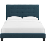 Modway Furniture Melanie King Tufted Button Upholstered Fabric Platform Bed Azure 85.5 x 80 x 48