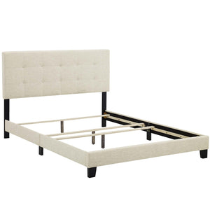 Modway Furniture Amira Upholstered King Bed - Chic Beige Design with Button-Tufted Headboard & Solid Wood Frame MOD-6002-BEI