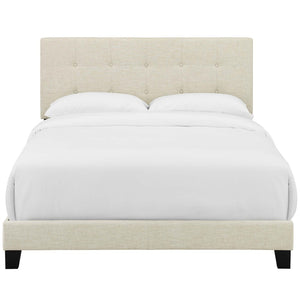 Modway Furniture Amira Upholstered King Bed - Chic Beige Design with Button-Tufted Headboard & Solid Wood Frame MOD-6002-BEI
