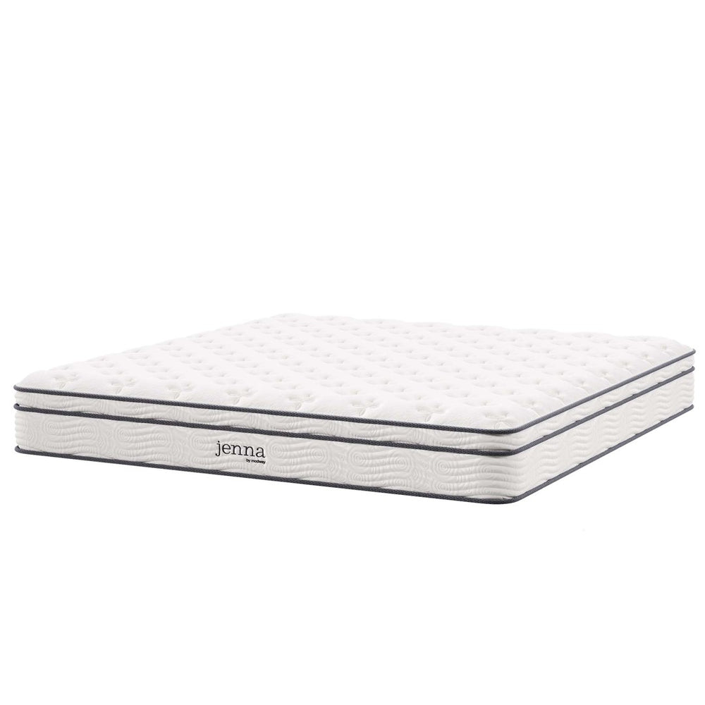 Modway Furniture Jenna 10" Hybrid California King Mattress - Comfort Foam & Supportive Innerspring for Restful Sleep MOD-6080-WHI