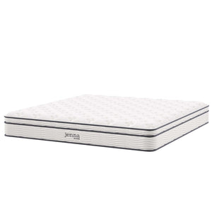 Modway Furniture Jenna 10" Hybrid California King Mattress - Comfort Foam & Supportive Innerspring for Restful Sleep MOD-6080-WHI