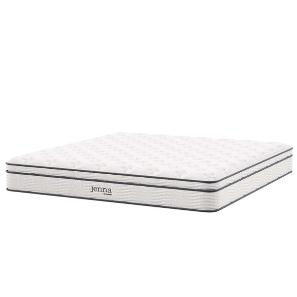 Modway Furniture Jenna 10" Hybrid California King Mattress - Comfort Foam & Supportive Innerspring for Restful Sleep MOD-6080-WHI