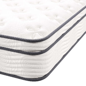 Modway Furniture Jenna 10" Hybrid California King Mattress - Comfort Foam & Supportive Innerspring for Restful Sleep MOD-6080-WHI