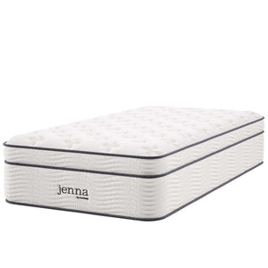 Modway Furniture Jenna 14" Hybrid Twin Mattress - Innerspring & Foam for Ultimate Support, Pressure Relief & Cooling MOD-6082-WHI