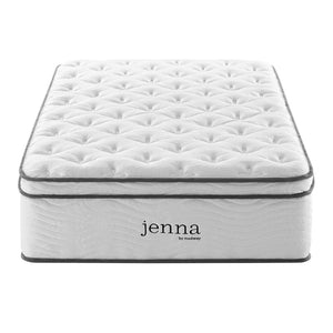 Modway Furniture Jenna 14" Hybrid Twin Mattress - Innerspring & Foam for Ultimate Support, Pressure Relief & Cooling MOD-6082-WHI