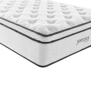 Modway Furniture Jenna 14" Hybrid Twin Mattress - Innerspring & Foam for Ultimate Support, Pressure Relief & Cooling MOD-6082-WHI