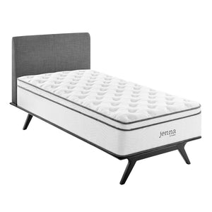 Modway Furniture Jenna 14" Hybrid Twin Mattress - Innerspring & Foam for Ultimate Support, Pressure Relief & Cooling MOD-6082-WHI