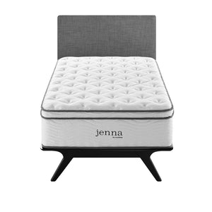 Modway Furniture Jenna 14" Hybrid Twin Mattress - Innerspring & Foam for Ultimate Support, Pressure Relief & Cooling MOD-6082-WHI