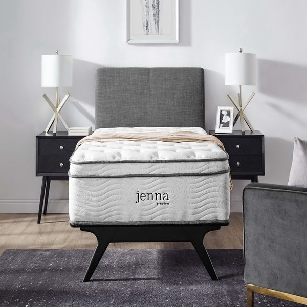 Modway Furniture Jenna 14" Hybrid Twin Mattress - Innerspring & Foam for Ultimate Support, Pressure Relief & Cooling MOD-6082-WHI