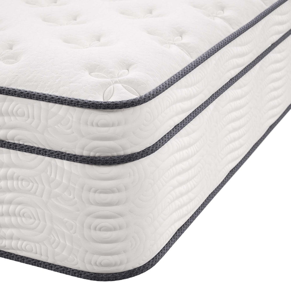 Modway Furniture Jenna 14" Hybrid Twin Mattress - Innerspring & Foam for Ultimate Support, Pressure Relief & Cooling MOD-6082-WHI