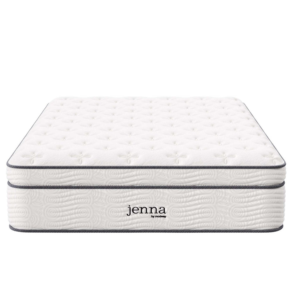 Modway Furniture Jenna 14" Hybrid Full Mattress - Breathable Foam & Pocket Coils for Ultimate Comfort & Support MOD-6083-WHI